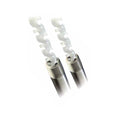Two Nordson TAH 85 Series stainless steel pipe mixing tubes with white spiral elements