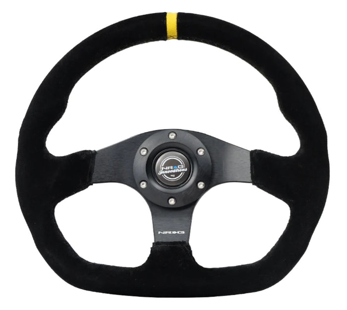 NRG 320mm Flat Bottom Steering Wheel Suede