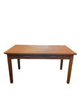 Oak Grain Pattern Table With Drawers