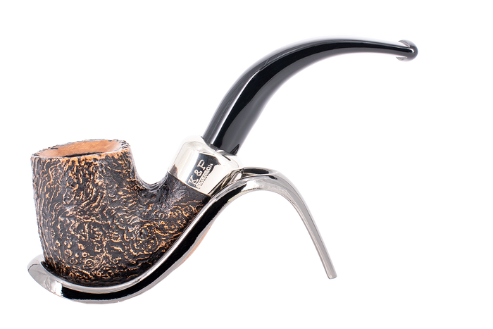 Peterson of Dublin Arklow Sandblasted Briar Smoking Pipe - Shape 338 - 9mm