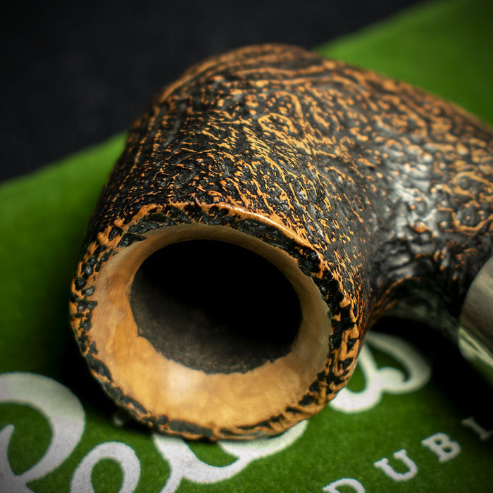 Peterson of Dublin Arklow Sandblasted Briar Smoking Pipe - Shape 338 - 9mm