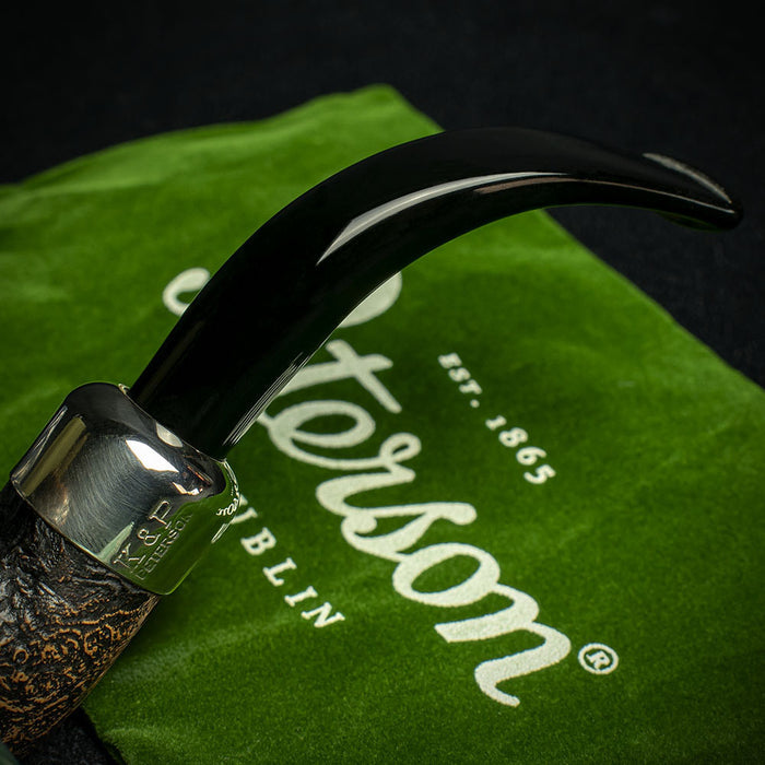 Peterson of Dublin Arklow Sandblasted Briar Smoking Pipe - Shape 338 - 9mm