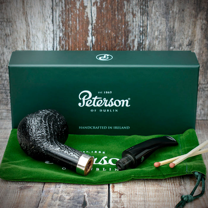 Cara Sandblasted Briar Pipe by Peterson of Dublin - Shape 408