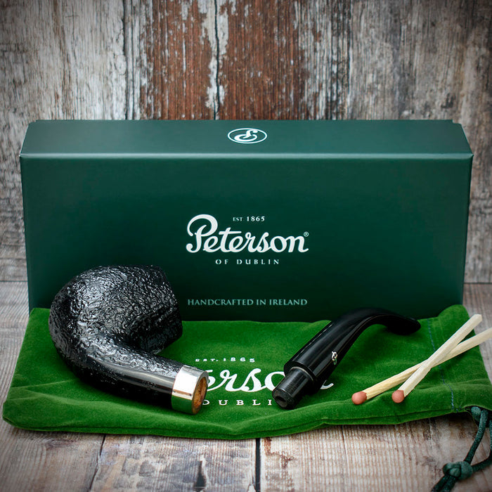 Cara Sandblasted Briar Pipe by Peterson of Dublin - Shape 68