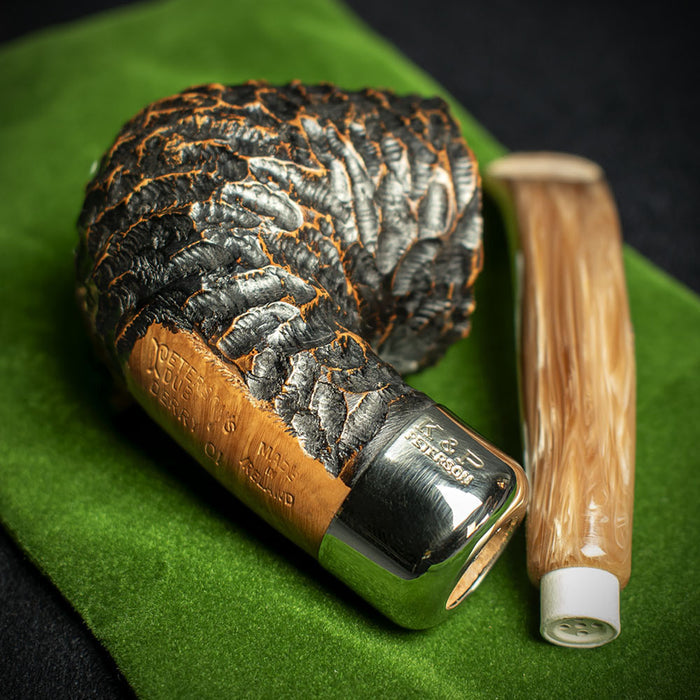 Peterson of Dublin Derry Rusticated Briar Smoking Pipe - Shape 01 - 9mm