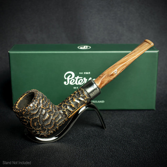 Peterson of Dublin Derry Rusticated Briar Smoking Pipe - Shape 106 - 9mm