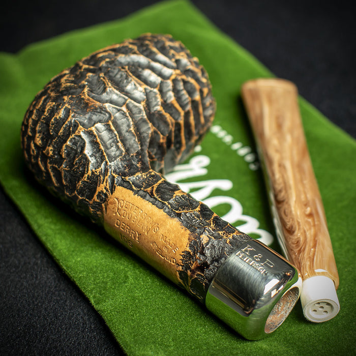 Peterson of Dublin Derry Rusticated Briar Smoking Pipe - Shape 106 - 9mm