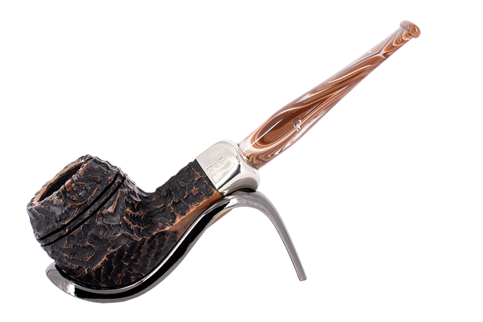 Peterson of Dublin Derry Rusticated Briar Smoking Pipe - Shape 150 - 9mm