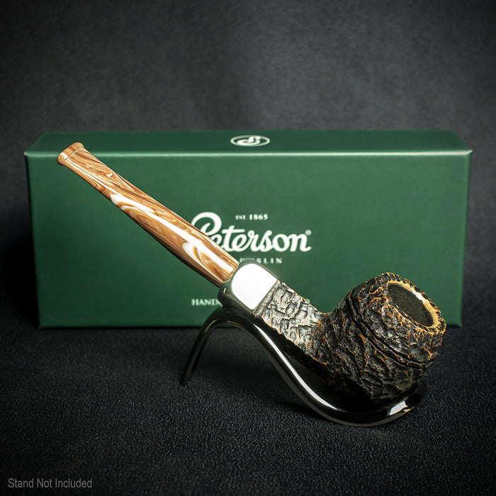 Peterson of Dublin Derry Rusticated Briar Smoking Pipe - Shape 150 - 9mm