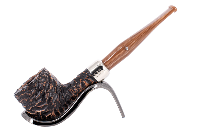 Peterson of Dublin Derry Rusticated Briar Smoking Pipe - Shape 606 - 9mm
