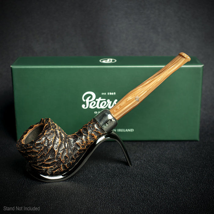 Peterson of Dublin Derry Rusticated Briar Smoking Pipe - Shape 606 - 9mm