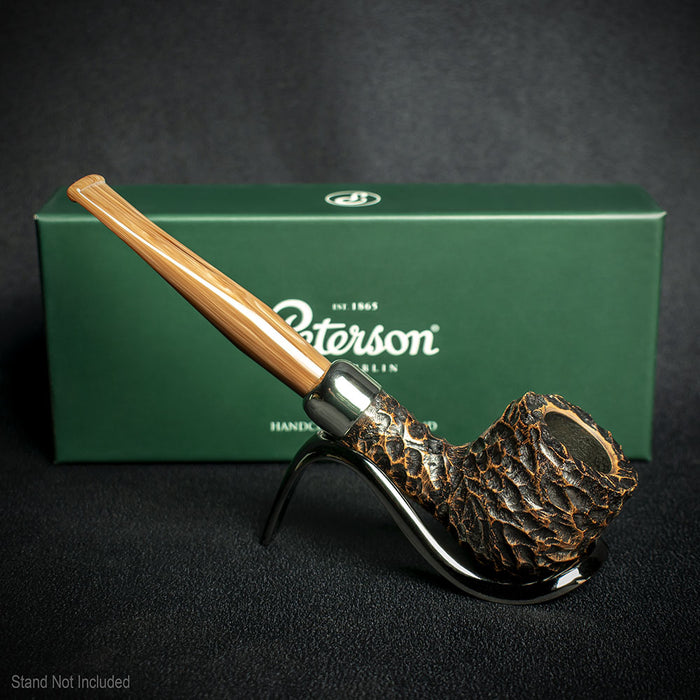 Peterson of Dublin Derry Rusticated Briar Smoking Pipe - Shape 606 - 9mm
