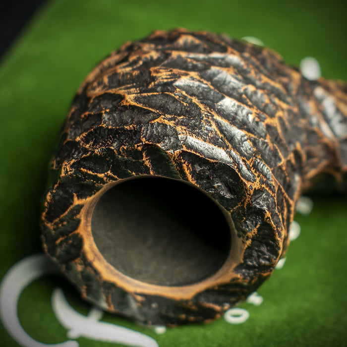 Peterson of Dublin Derry Rusticated Briar Smoking Pipe - Shape 606 - 9mm