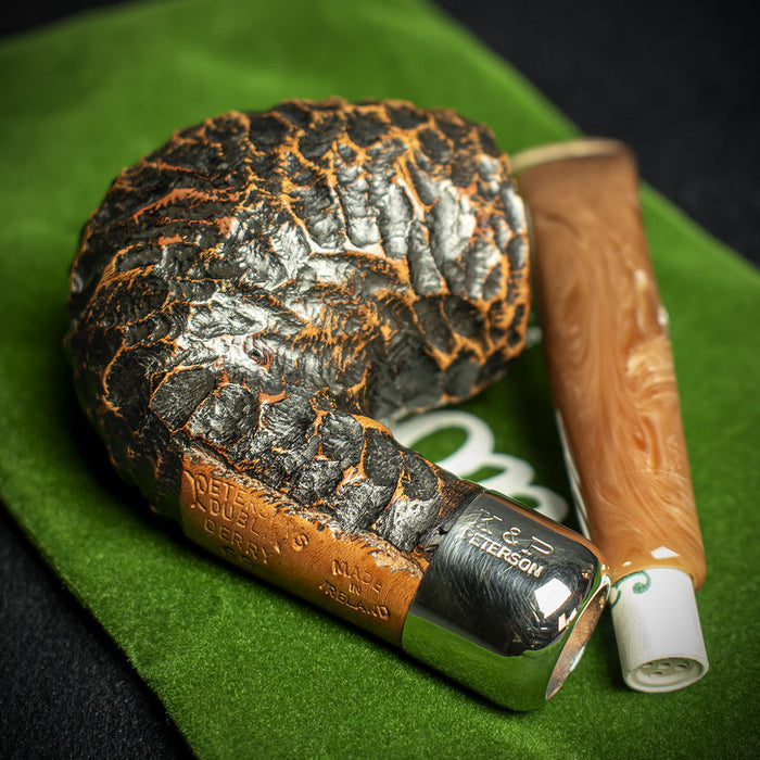 Peterson of Dublin Derry Rusticated Briar Smoking Pipe - Shape 69 - 9mm