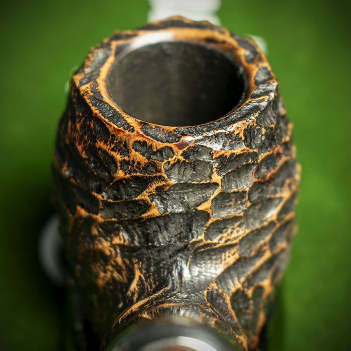 Peterson of Dublin Derry Rusticated Briar Smoking Pipe - Shape 69 - 9mm