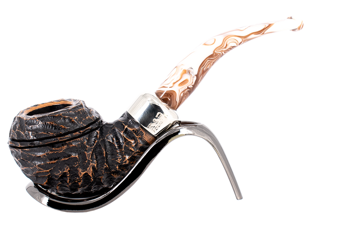 Peterson of Dublin Derry Rusticated Briar Smoking Pipe - Shape 999 - 9mm