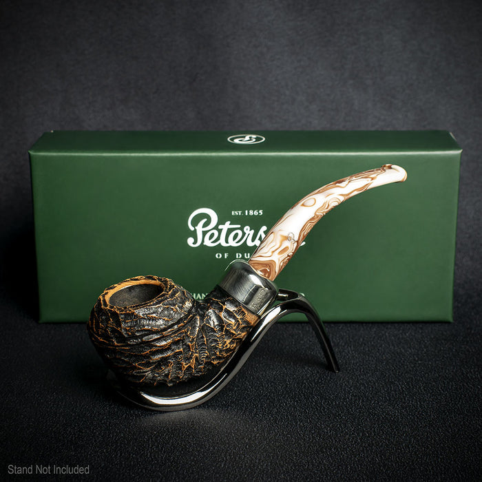 Peterson of Dublin Derry Rusticated Briar Smoking Pipe - Shape 999 - 9mm