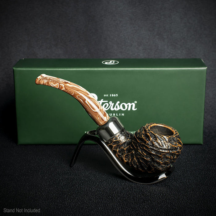 Peterson of Dublin Derry Rusticated Briar Smoking Pipe - Shape 999 - 9mm