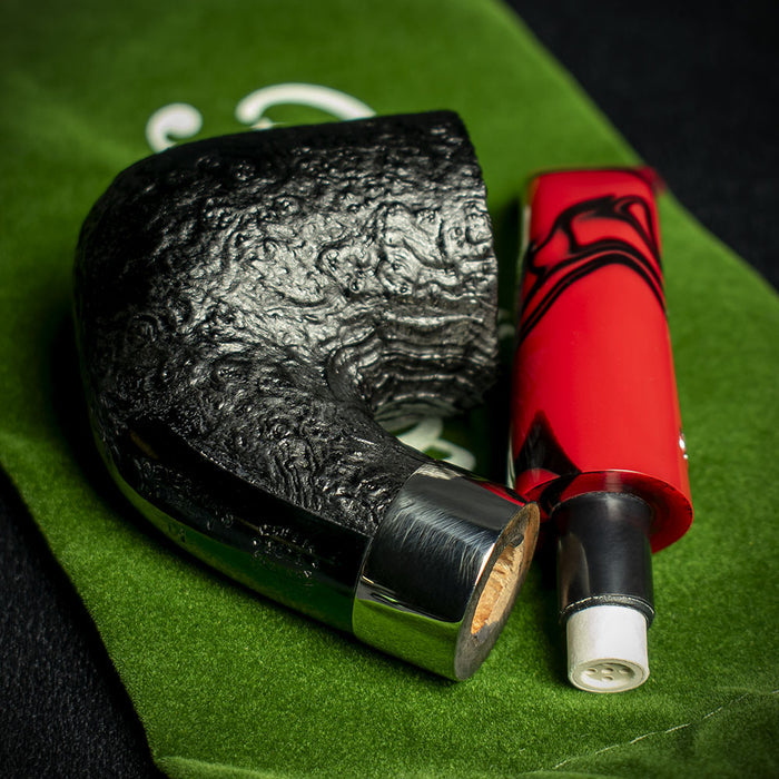 Peterson of Dublin Dracula Sandblasted Briar Smoking Pipe - Shape No.01