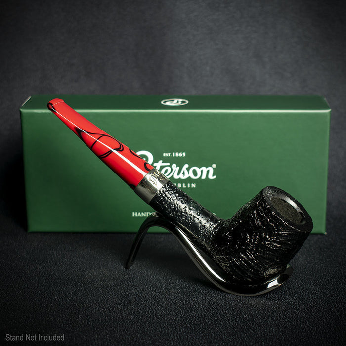 Peterson of Dublin Dracula Sandblasted Briar Smoking Pipe - Shape No.106