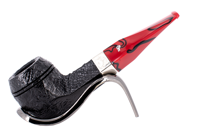Peterson of Dublin Dracula Sandblasted Briar Smoking Pipe - Shape No.150
