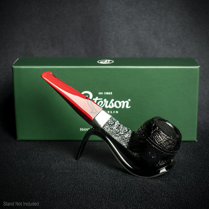 Peterson of Dublin Dracula Sandblasted Briar Smoking Pipe - Shape No.150