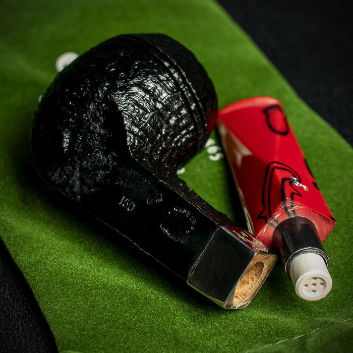 Peterson of Dublin Dracula Sandblasted Briar Smoking Pipe - Shape No.150