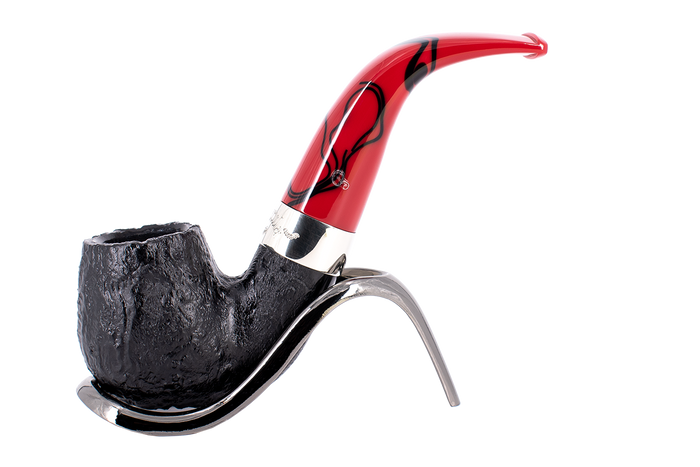 Peterson of Dublin Dracula Sandblasted Briar Smoking Pipe - Shape No.221