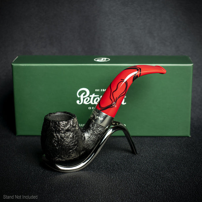 Peterson of Dublin Dracula Sandblasted Briar Smoking Pipe - Shape No.221