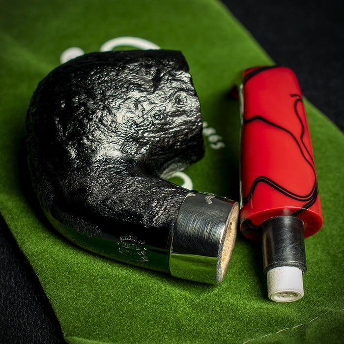 Peterson of Dublin Dracula Sandblasted Briar Smoking Pipe - Shape No.221