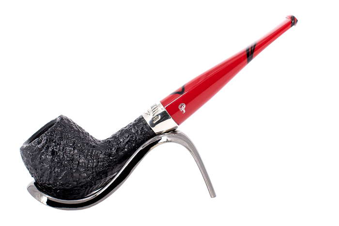 Peterson of Dublin Dracula Sandblasted Briar Smoking Pipe - Shape No.87