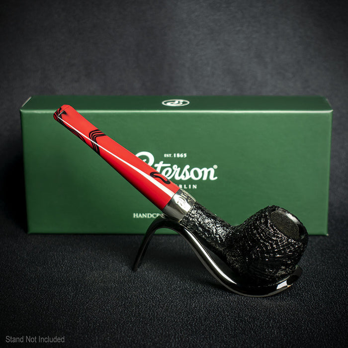 Peterson of Dublin Dracula Sandblasted Briar Smoking Pipe - Shape No.87