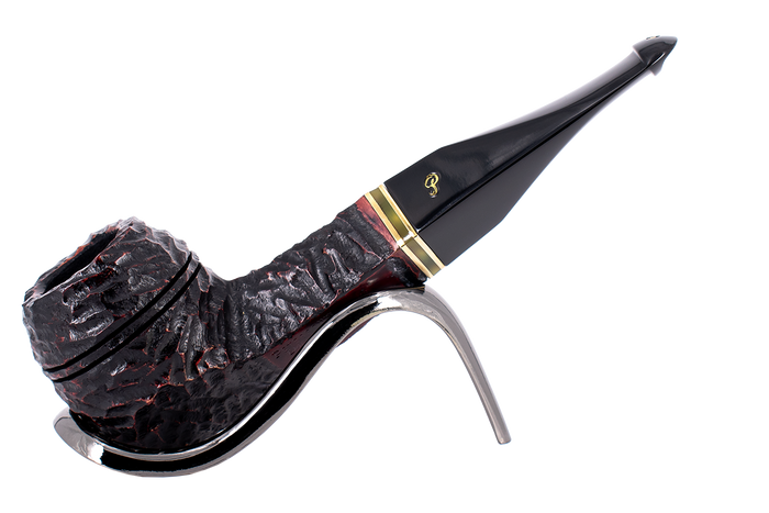 Peterson of Dublin Emerald Rusticated Briar Smoking Pipe - Shape 150 - 9mm