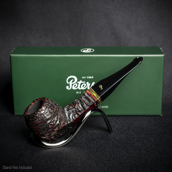 Peterson of Dublin Emerald Rusticated Briar Smoking Pipe - Shape 150 - 9mm