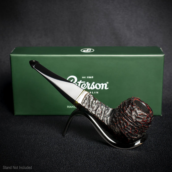 Peterson of Dublin Emerald Rusticated Briar Smoking Pipe - Shape 150 - 9mm