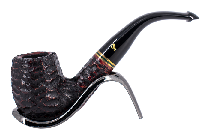 Peterson of Dublin Emerald Rusticated Briar Smoking Pipe - Shape 69 - 9mm