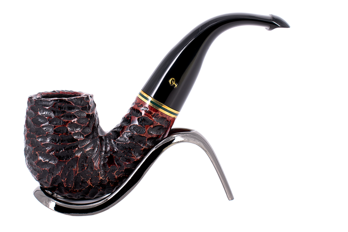 Peterson of Dublin Emerald Rusticated Briar Smoking Pipe - Shape X220 - 9mm