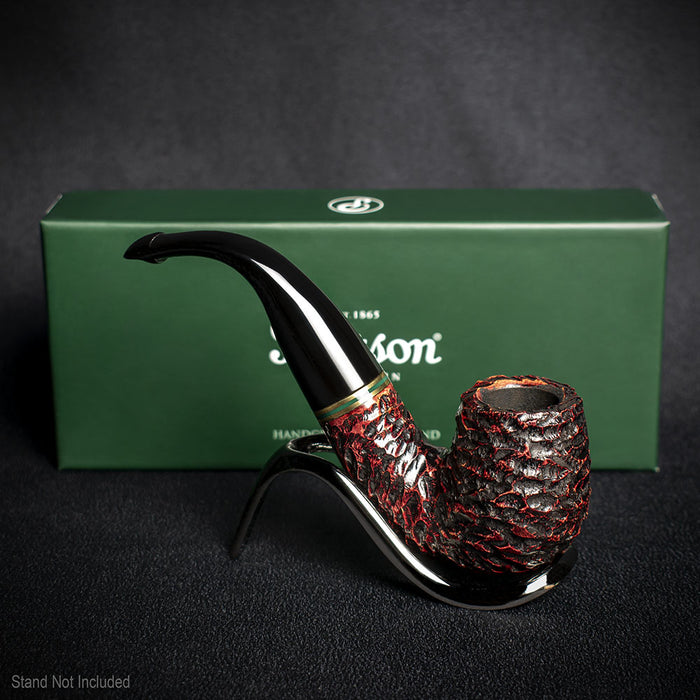 Peterson of Dublin Emerald Rusticated Briar Smoking Pipe - Shape X220 - 9mm