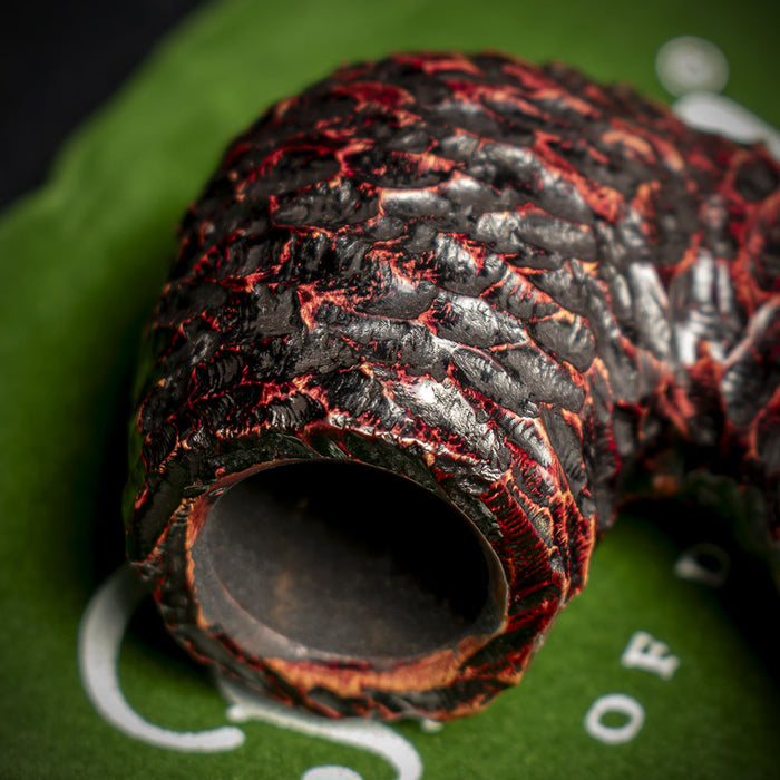 Peterson of Dublin Emerald Rusticated Briar Smoking Pipe - Shape X220 - 9mm