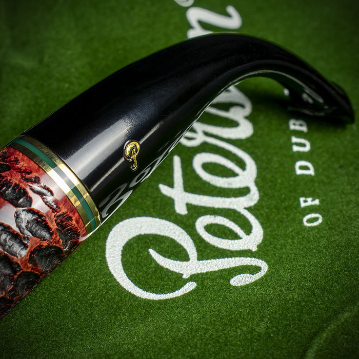 Peterson of Dublin Emerald Rusticated Briar Smoking Pipe - Shape X220 - 9mm