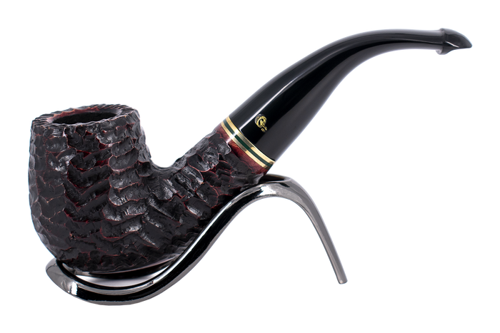 Peterson of Dublin Emerald Rusticated Briar Smoking Pipe - Shape XL90 - 9mm