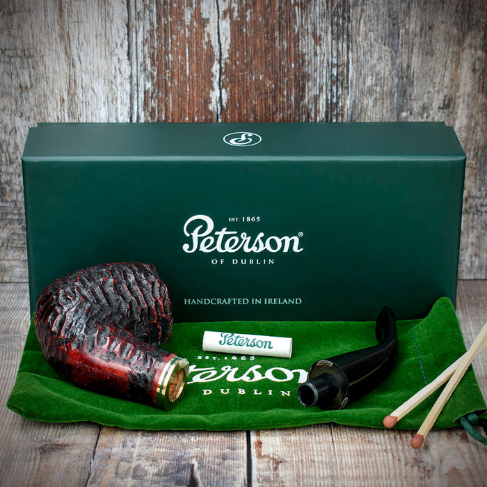 Emerald Rusticated Briar Pipe By Peterson of Dublin - Shape XL90 (9mm)