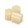 Power Adhesives Tecbond 550 clear 43mm glue slugs shown as solid cylinders for bulk hot melt adhesive use