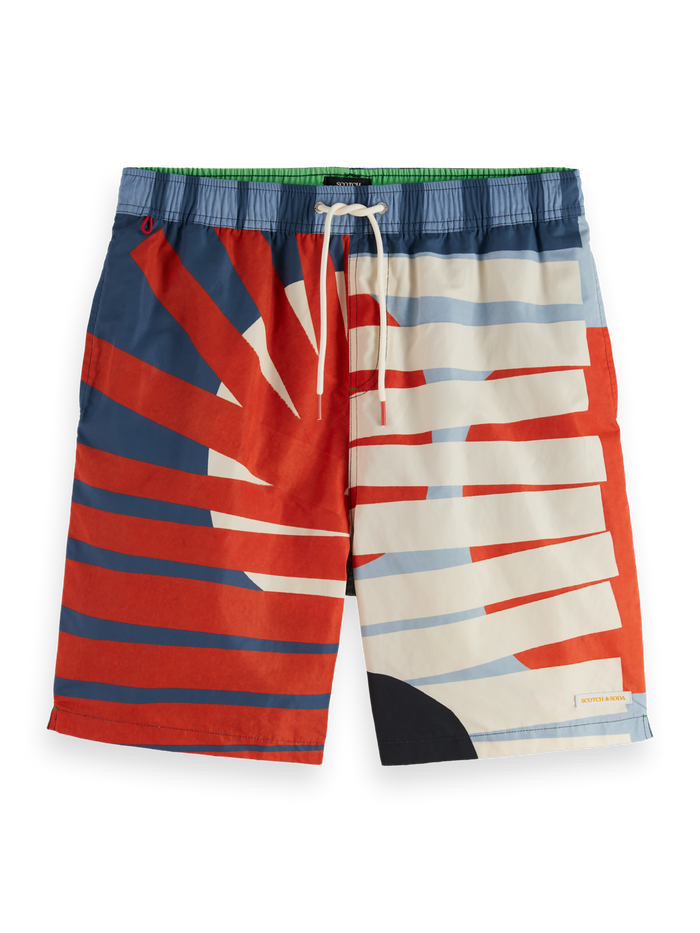 Printed Longer-Length Swim Shorts
