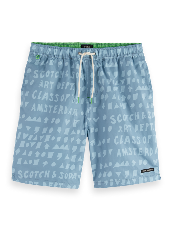 Printed Longer-Length Swim Shorts