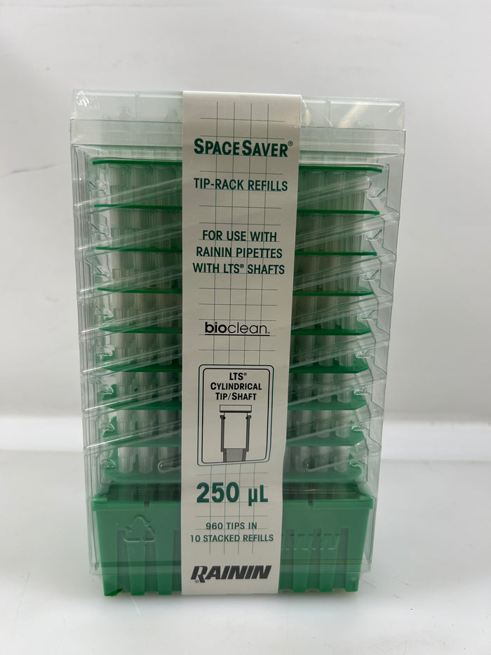 Rainin Green-Pak SpaceSaver 250µL Tip Rack Refills 960 Tips in 10 Refills