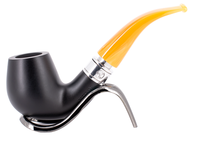 Rattray's Monarch Black 9mm Briar Smoking Pipe - Shape 177