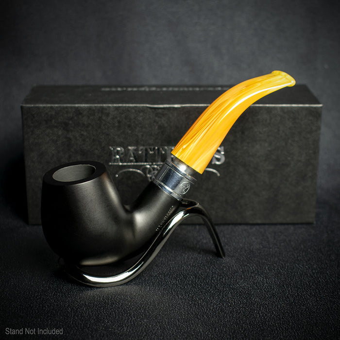 Rattray's Monarch Black 9mm Briar Smoking Pipe - Shape 177