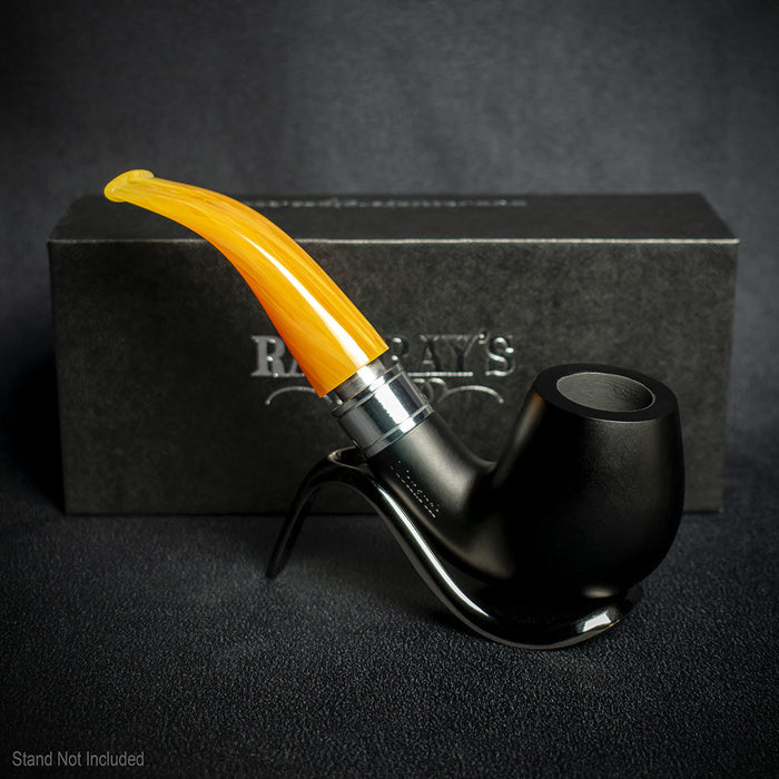 Rattray's Monarch Black 9mm Briar Smoking Pipe - Shape 177