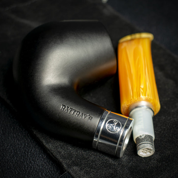 Rattray's Monarch Black 9mm Briar Smoking Pipe - Shape 177